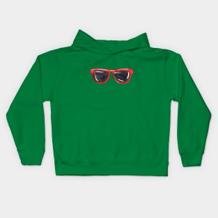 Red hipster sunglasses Kids Hoodie